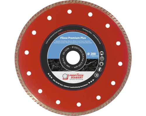 Profitech Premium Plus tegeldiamantdoorslijpschijf Ø 200x25,4 mm