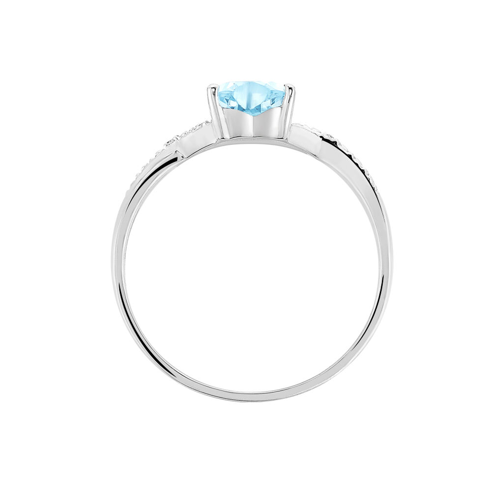 Bague Clothilde Or Blanc Topaze Et Oxyde De Zirconium