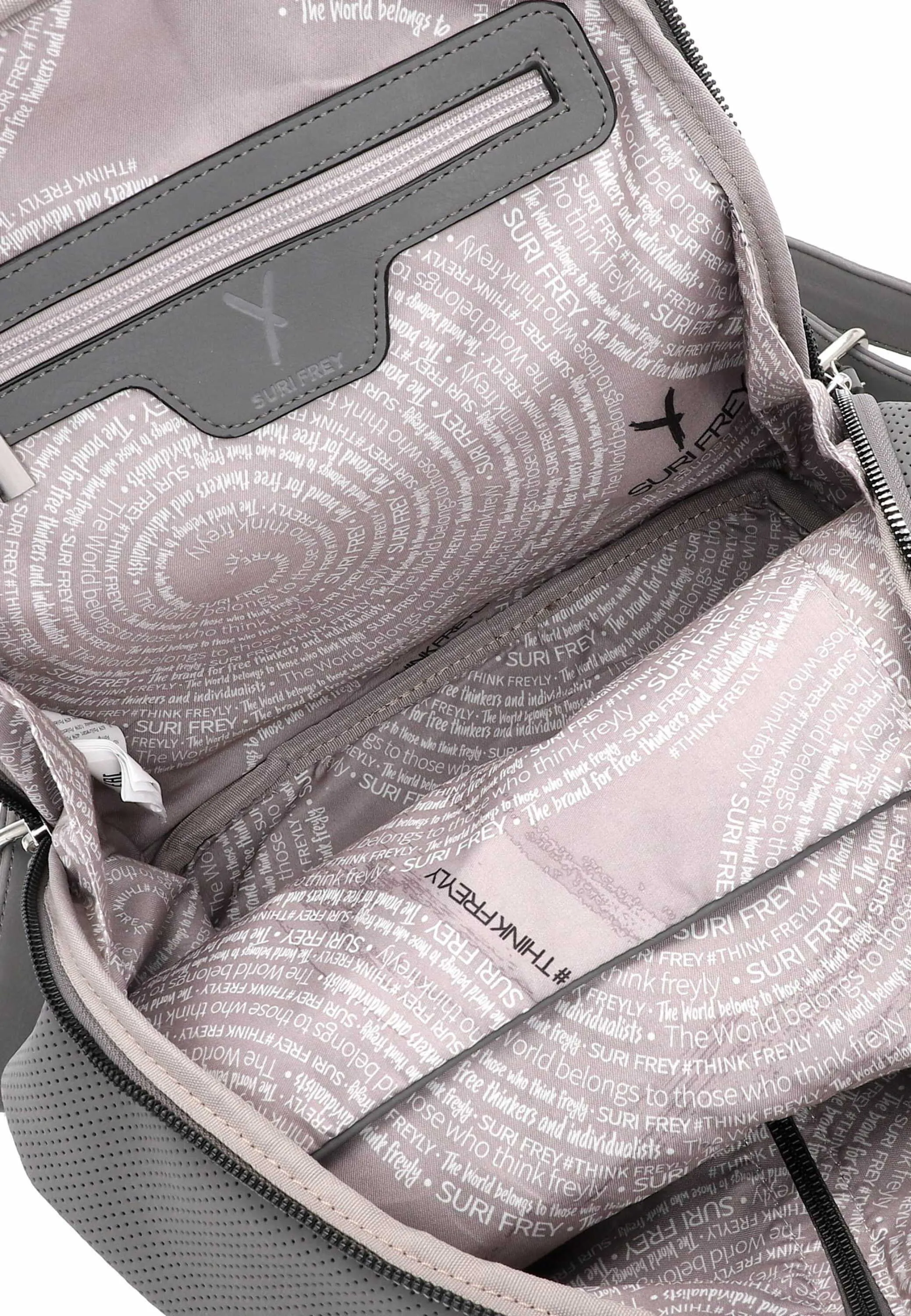 SURI FREY Rucksack Grau Lederimitat