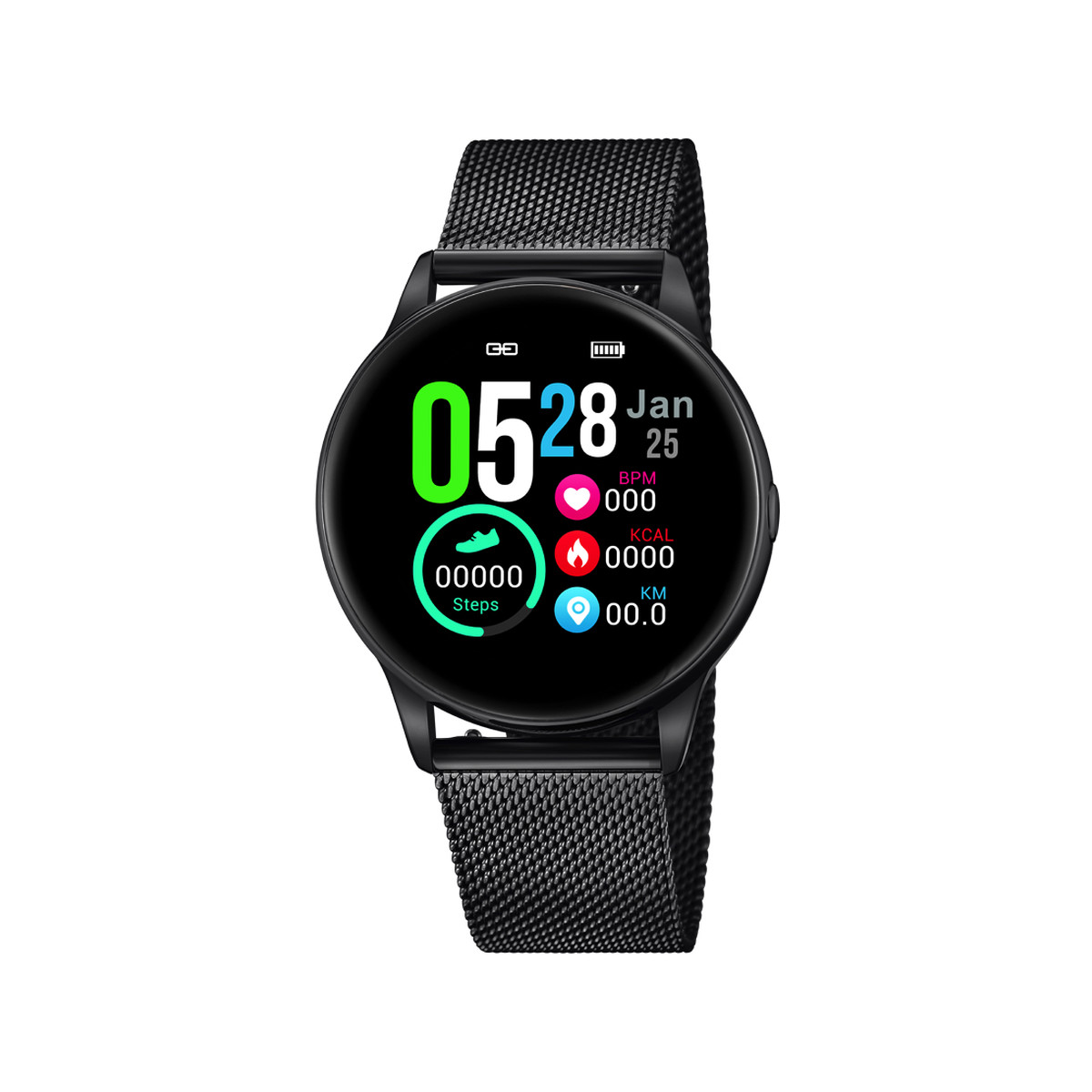 Montre Lotus connectée homme acier noir