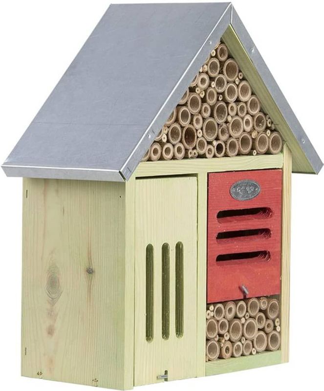 Insectenhotel - L - Hout - Voor Bijen, Vlinders, Lieveheersbeestjes