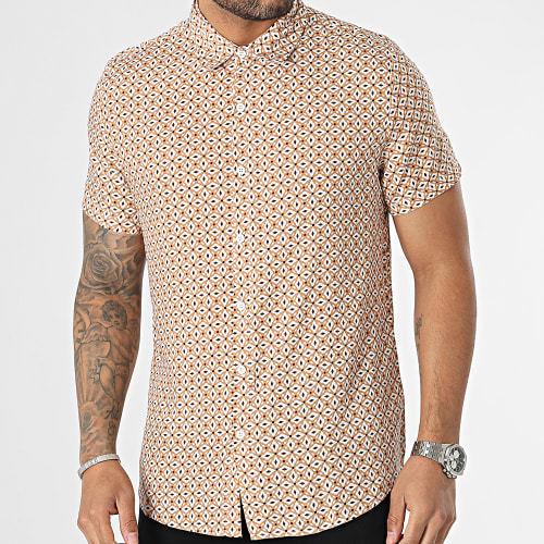 Chemise Manches Courtes Beige