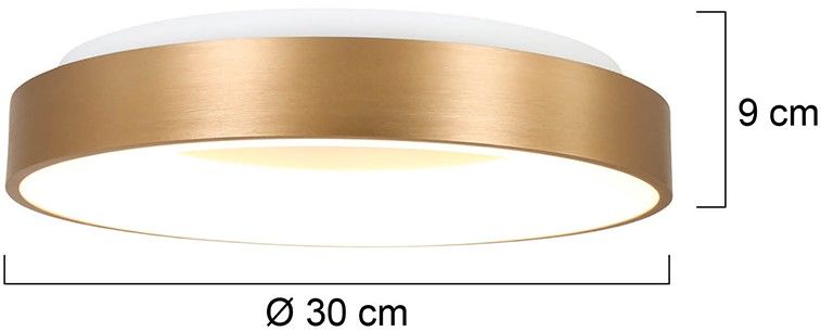 Plafondlamp 3086GO Ringlede ⌀30  x H9 cm