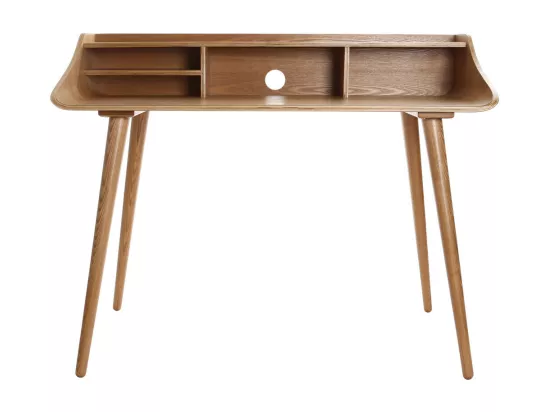Bureau avec rangements vintage bois clair L120 cm NORDECO