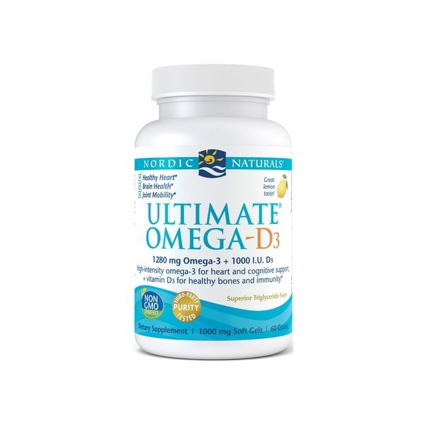 Nordic Naturals Omega-D3 Final, 1280mg de Limão 60 Pérolas