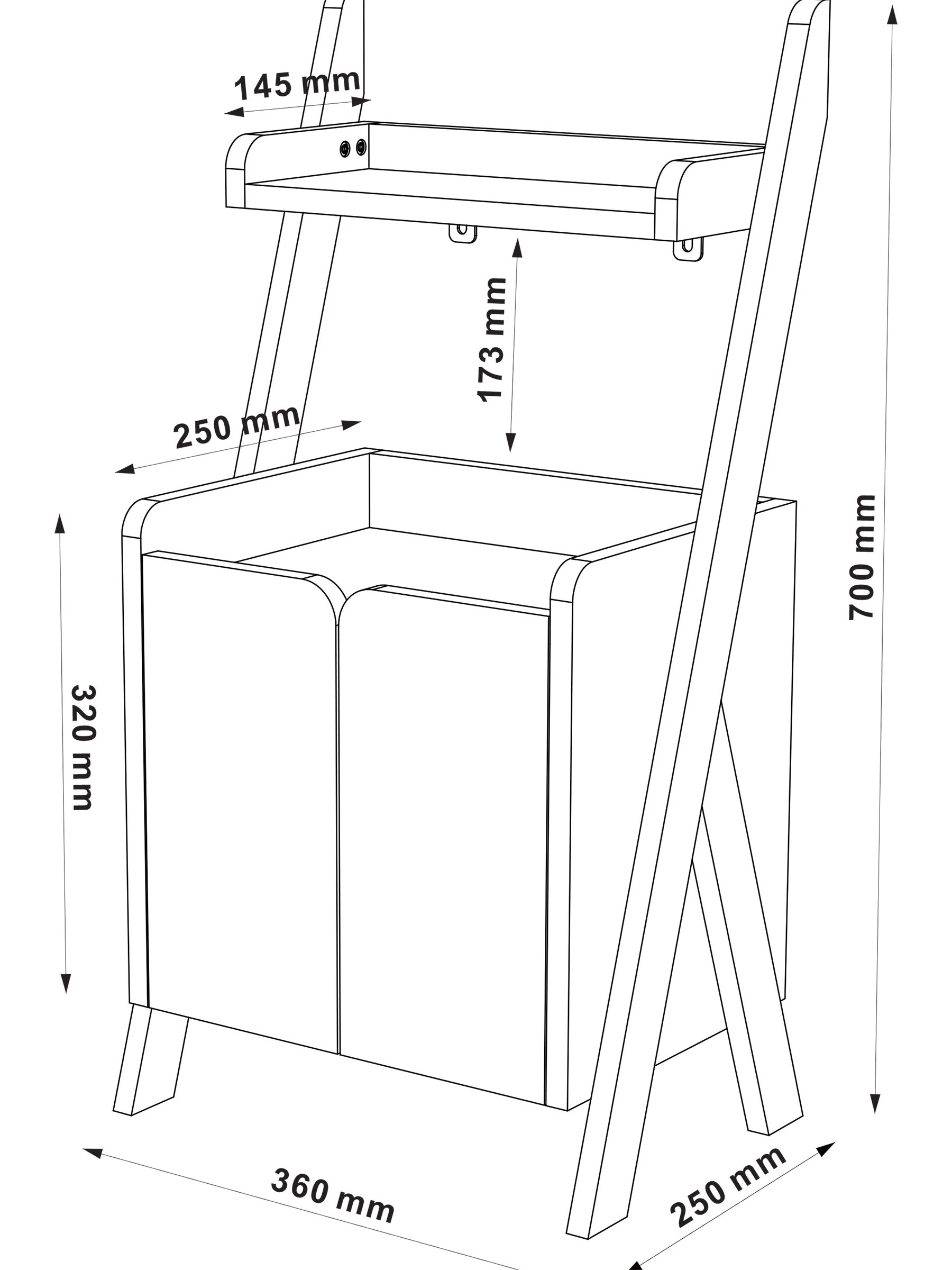 Ladder Shelf Storage Cabinet