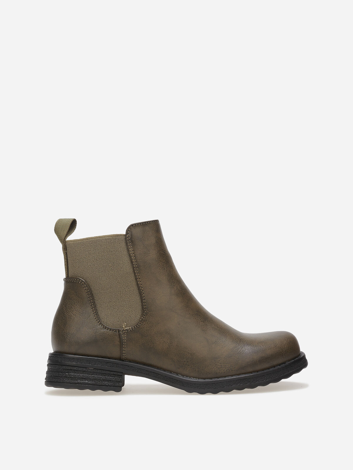 Bottines Chelsea à semelle dentelée- Vert foncé