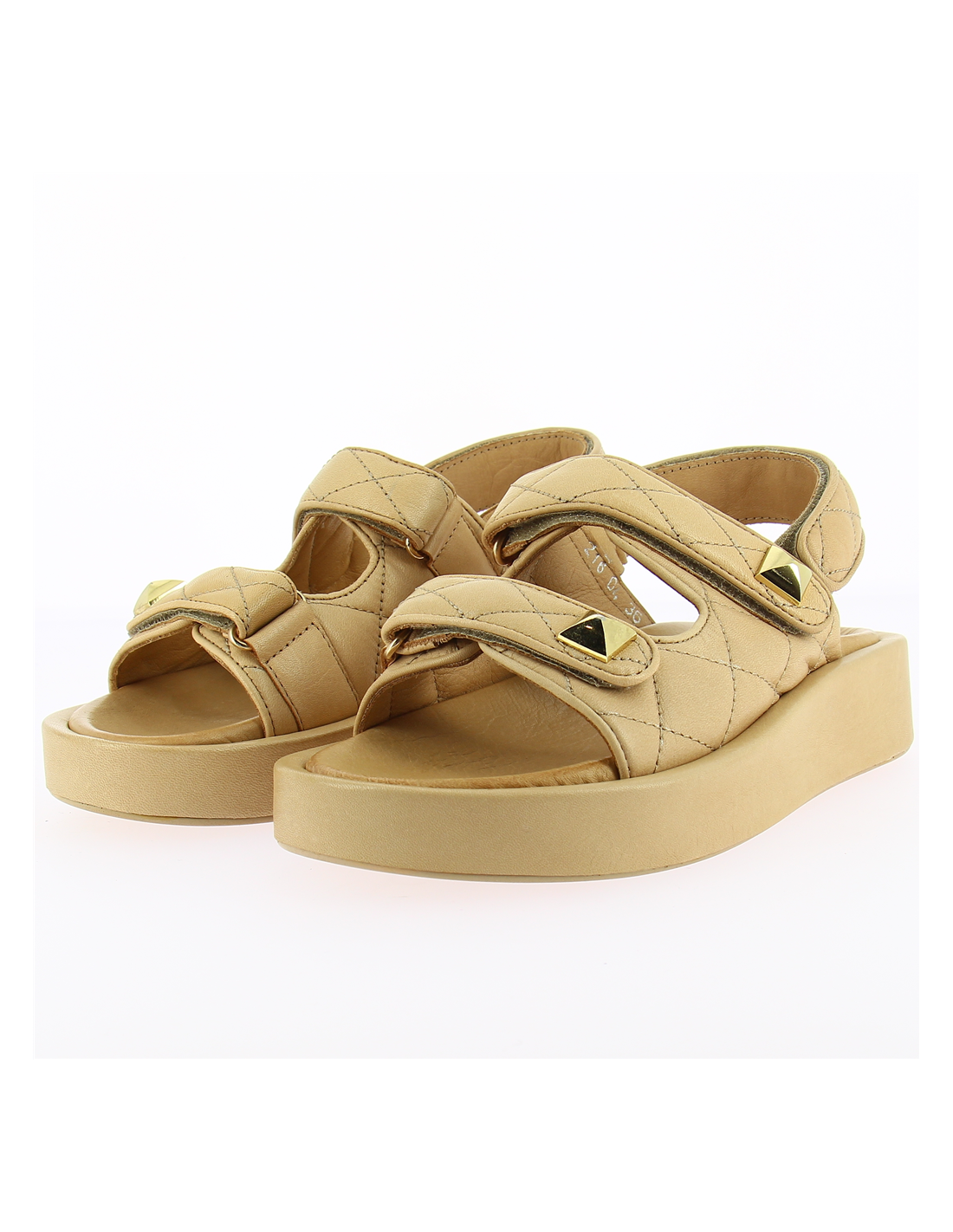 mosaic Sandales compensées Femme Saleccia cuir beige