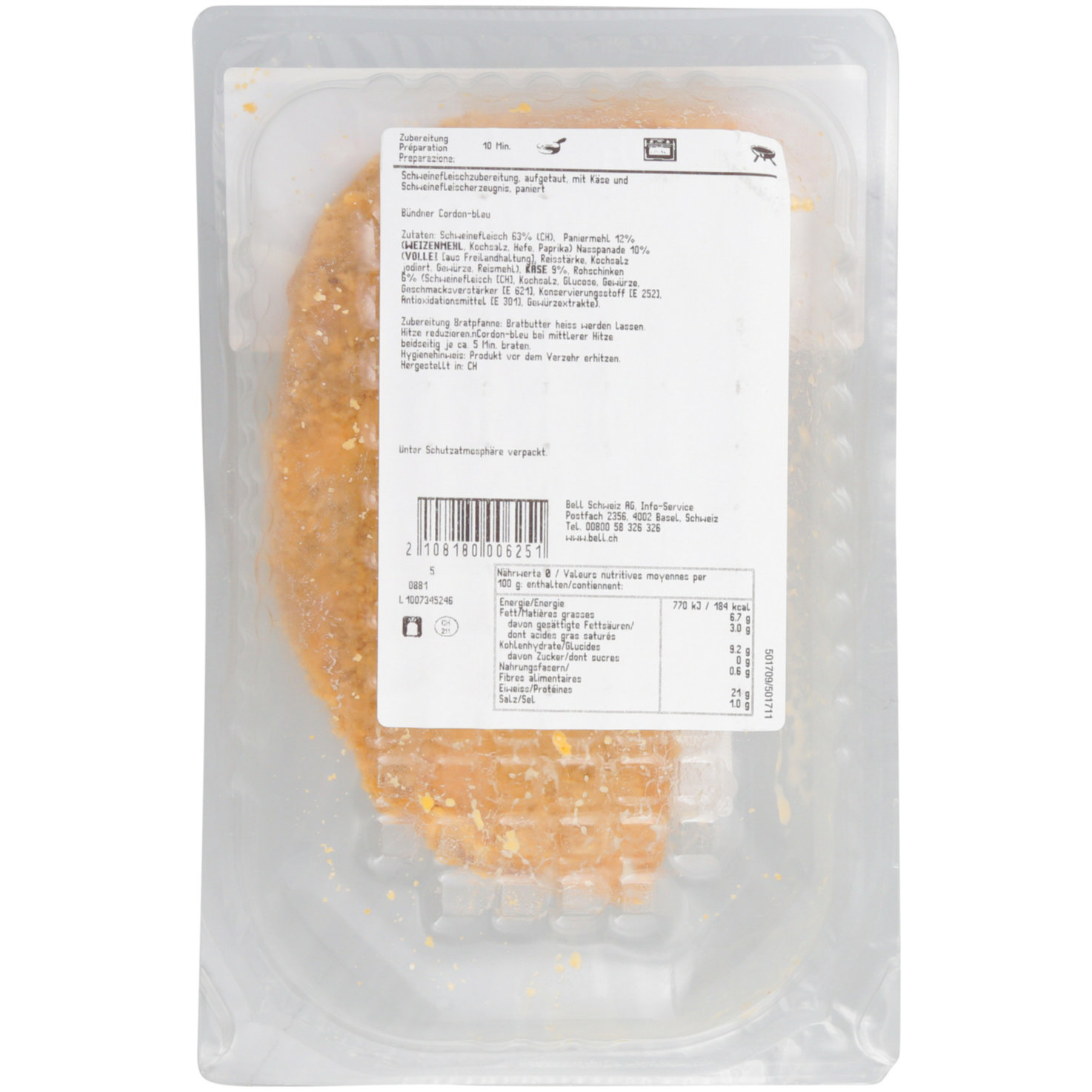 Bell Bündner Schweins Cordon bleu 1 Stück ca. 180g