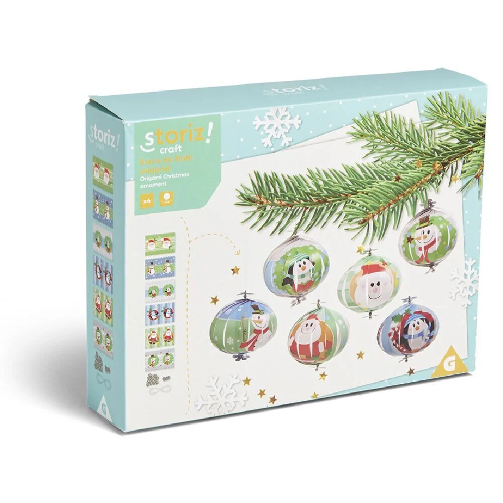 Boule de Noël origami à confectionner x6