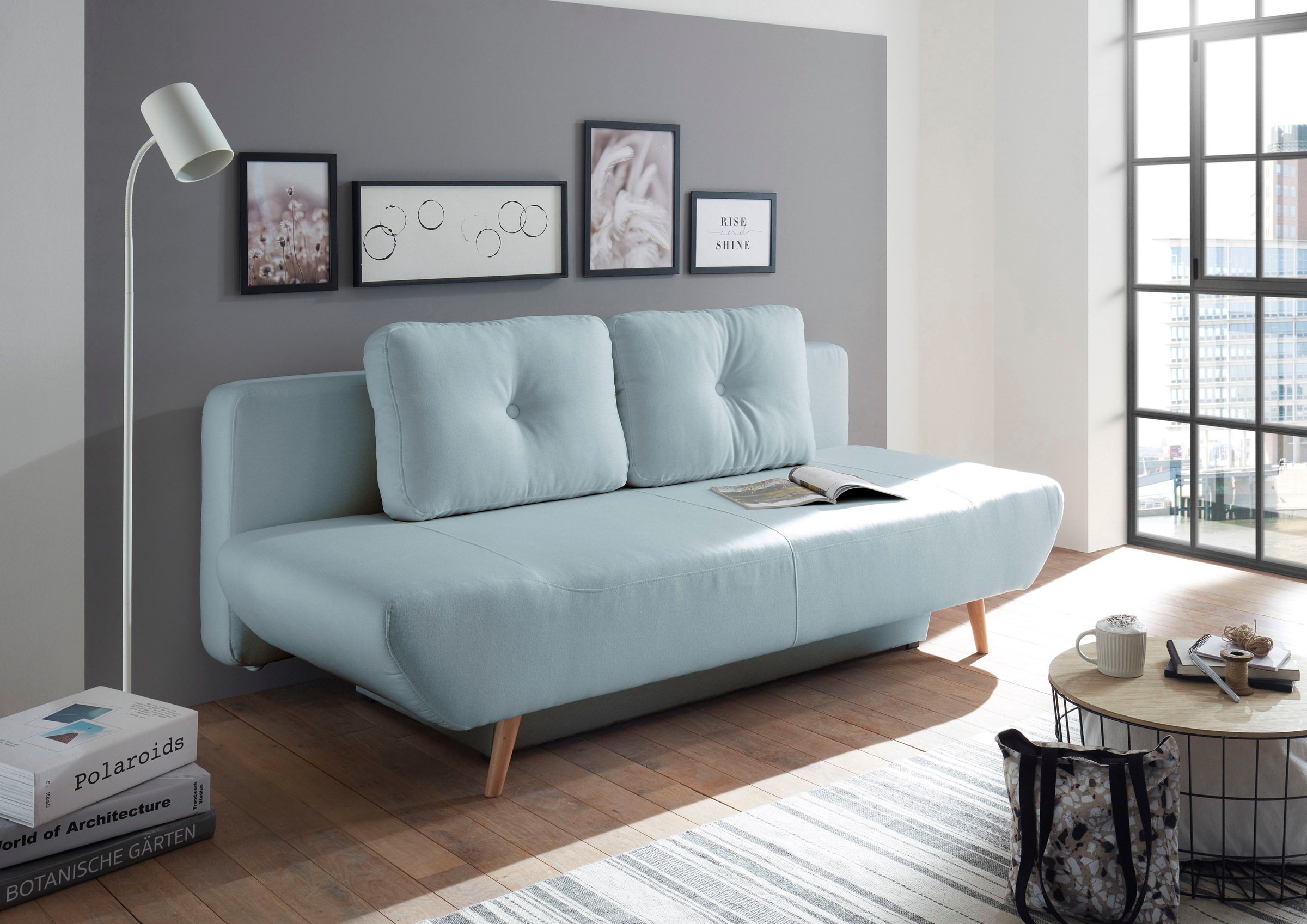 Home affaire Schlafsofa »Segmon« einfach in ein bequemes Bett umwandeln, inklusive Bettkasten