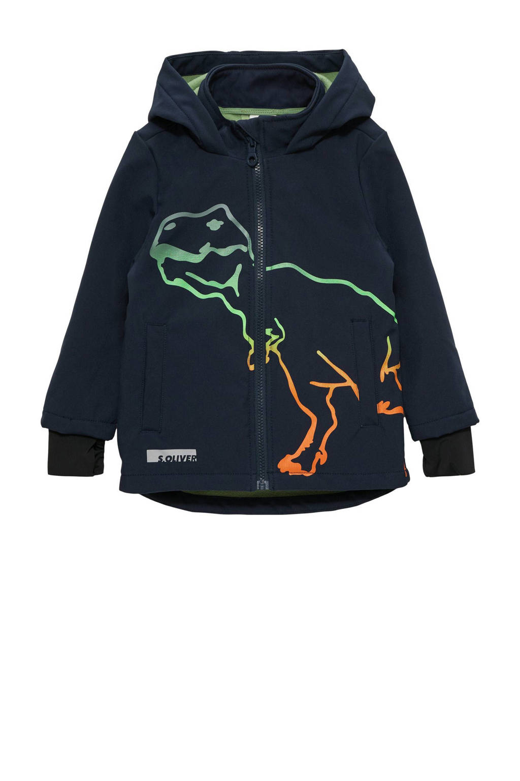 s.Oliver softshell jas met printopdruk marine