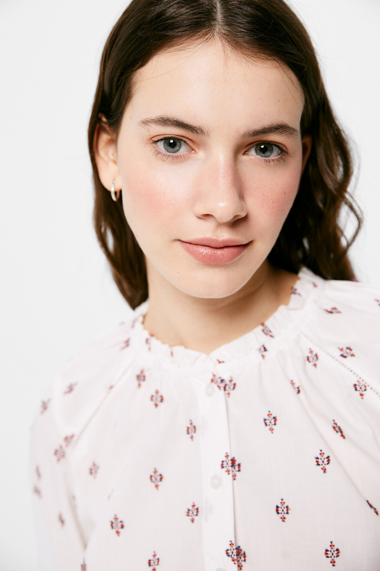 Blusa jacquard - marrom