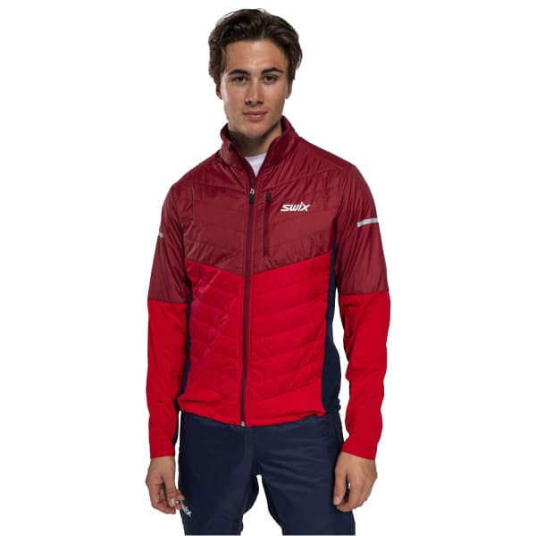 Veste ski de fond SWIX DYNAMIC HYBRID INSULATED JACKET RHUBARB RED/SWIX RED