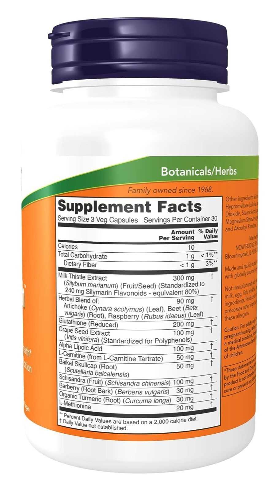 NOW Foods Liver Refresh 90 Cápsulas Veg