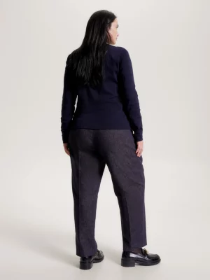 Blusa de gola canoa em malha canelada Curve