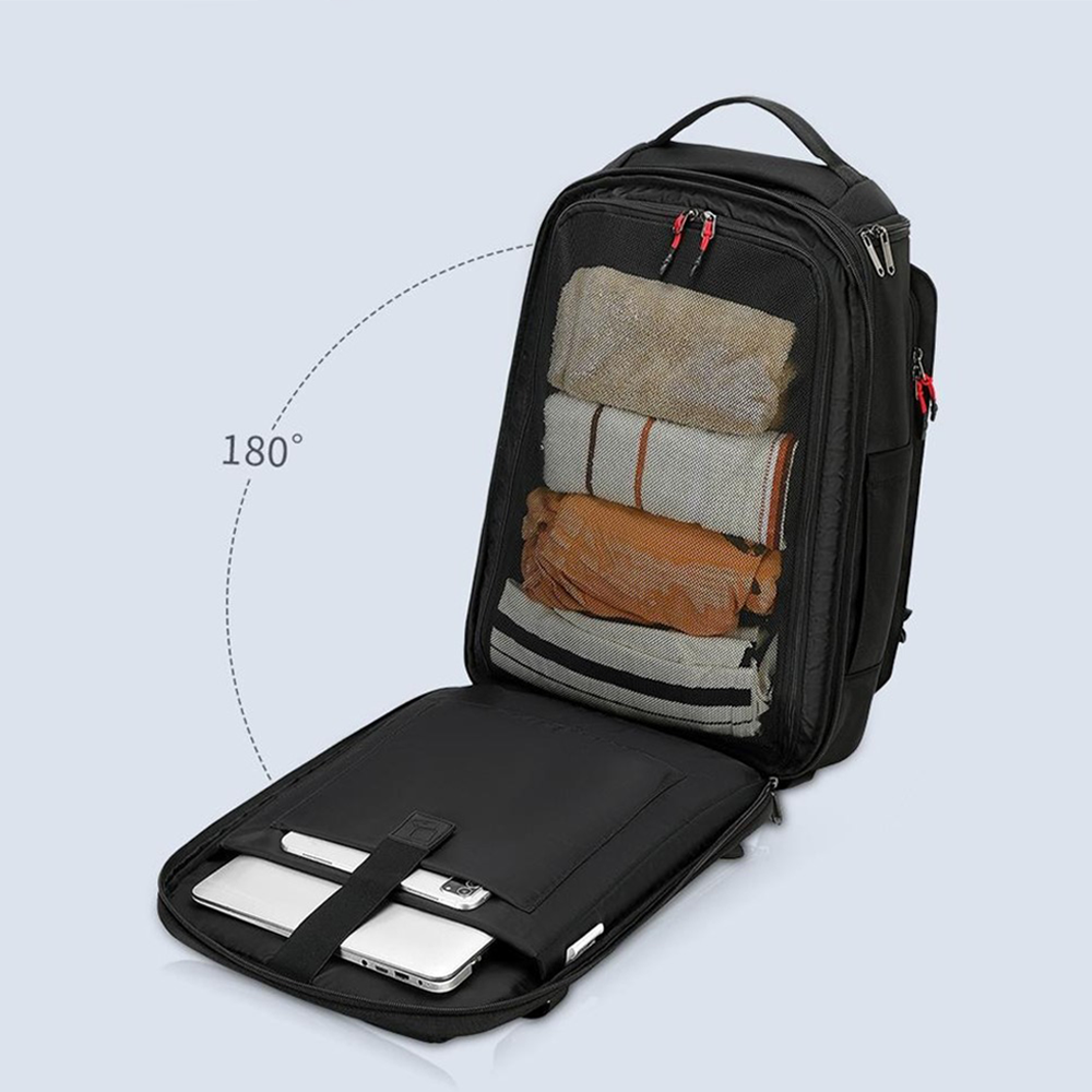 (49x34cm) 35L Wasserdichter Reise Rucksack Vakuum Handgepäck Tasche mit Kompressions System / Laptop Fach bis 17.3