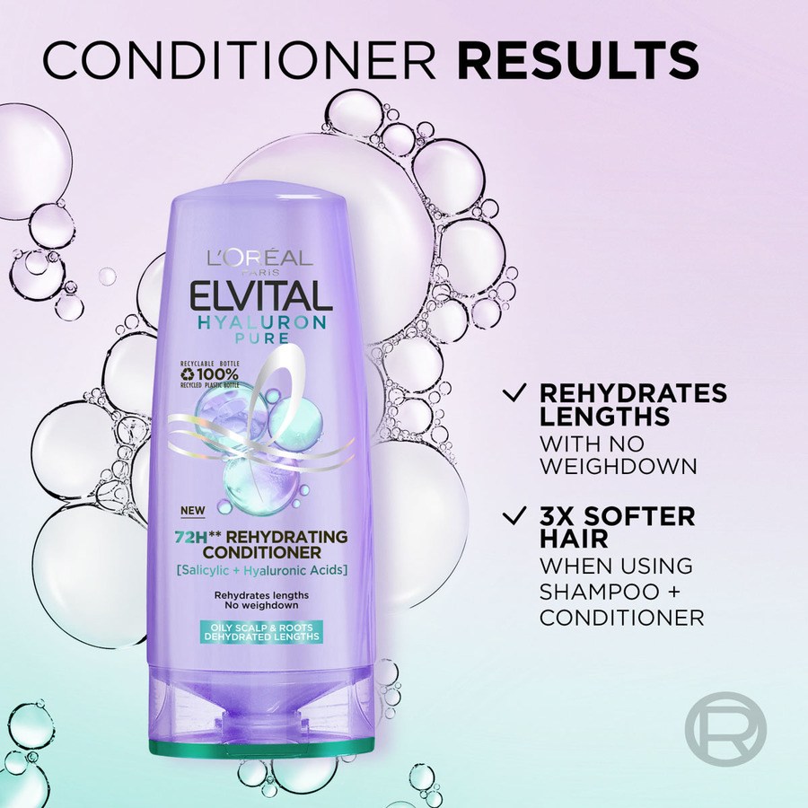 L'Oréal Paris Elvital Hyaluron Pure Conditioner for Dehydrated Hair 200ml