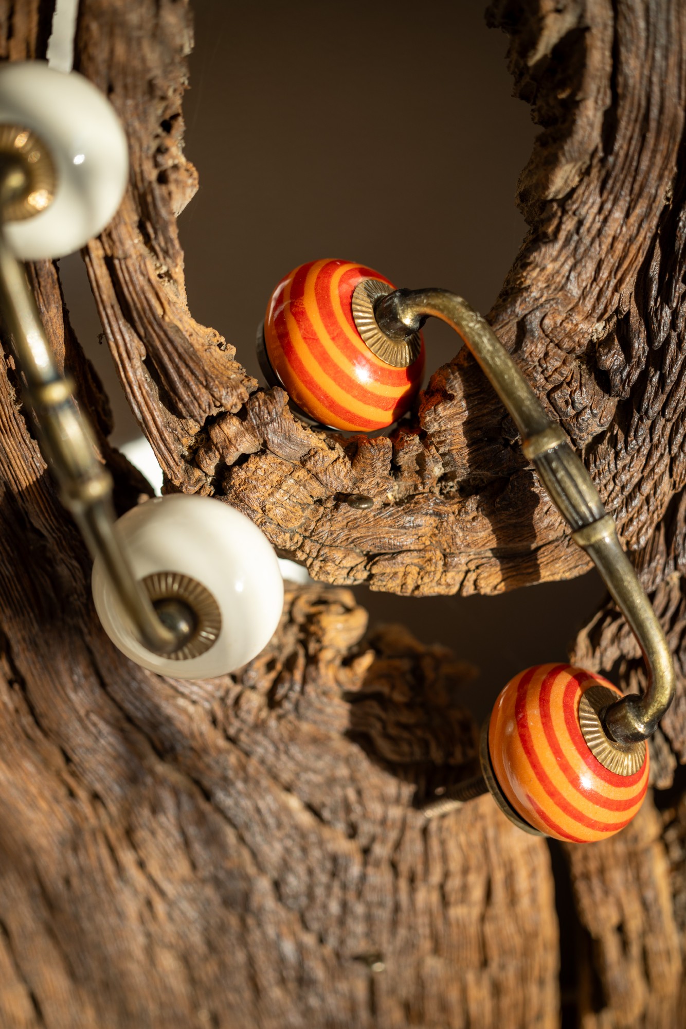 Türgriff aus Messing und Keramik, rot-gelb, antik gold, antik gold, B 14 cm, L 8 cm, H 3,5 cm günstig bestellen