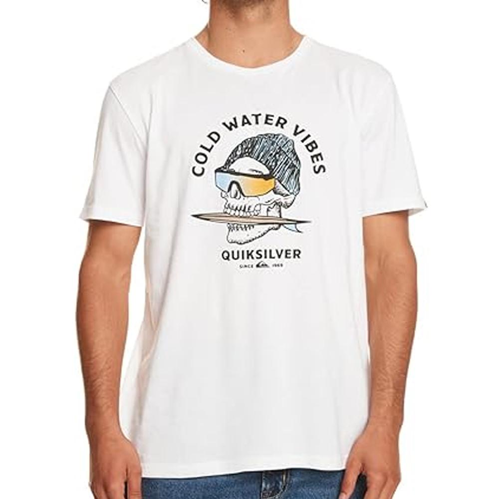 Quiksilver T-shirt Blanc Homme Quiksilver Skullss