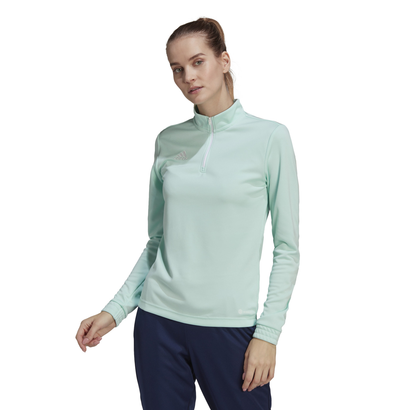 Adidas Entrada 22 Trainingstrui 1/4-Zip Dames Mintgroen Wit
