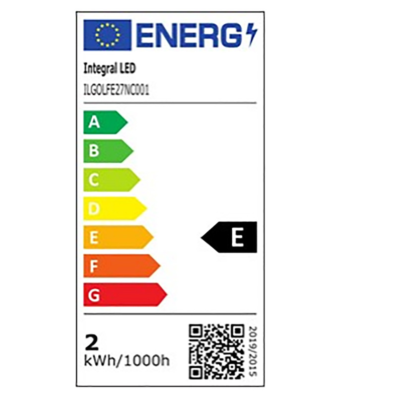 Integral LED lamp filament kogel E27 2W 250lm 2700K