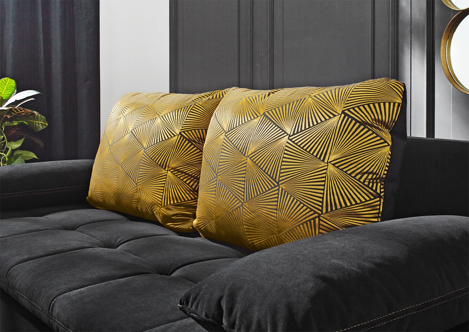 Schlafsofa Sarah 202 x 88 x 92 cm schwarz