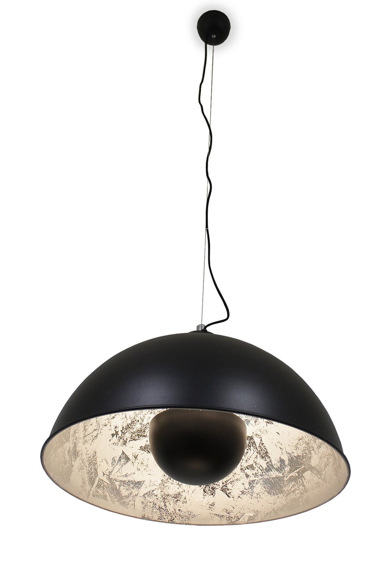 Everaldo hanglamp, zandzwart & zilver, Ø 54 cm, E27, 11049