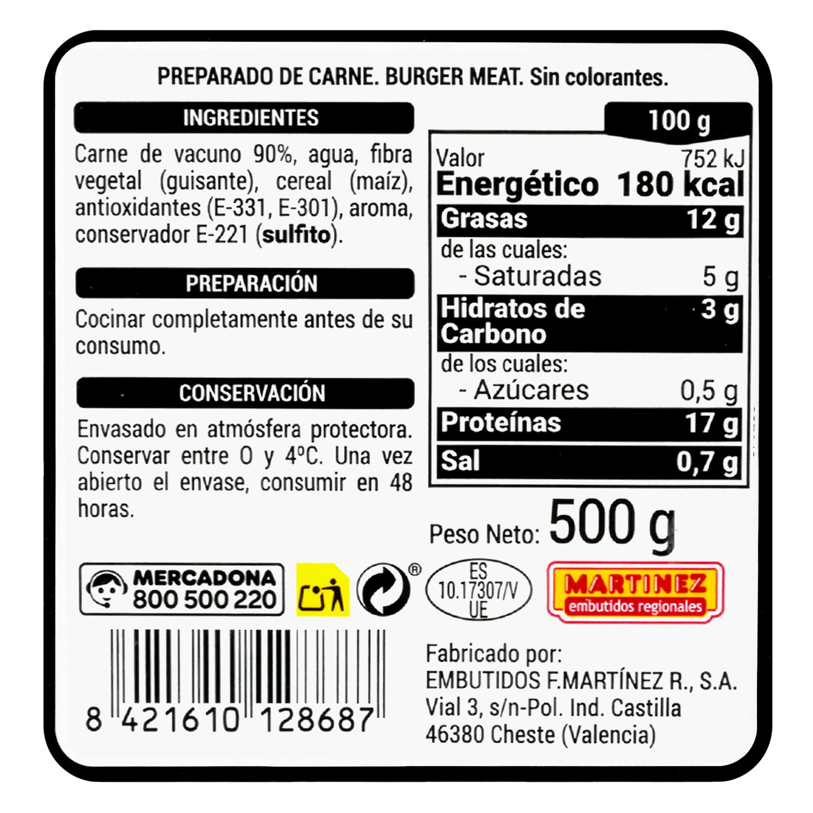 Préparation de bœuf haché