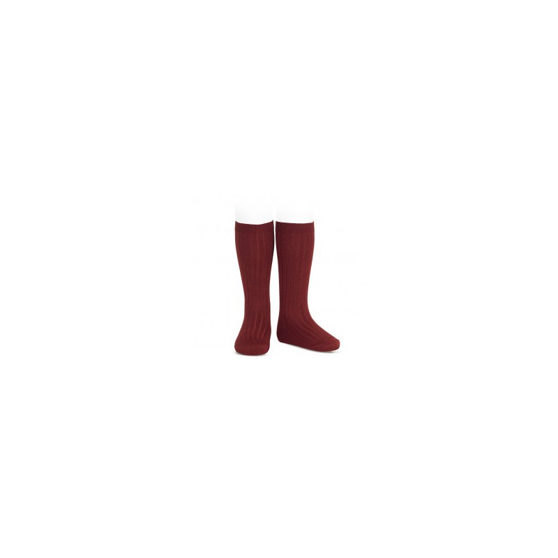 Condor Condor chaussettes hautes côtelées bourgogne