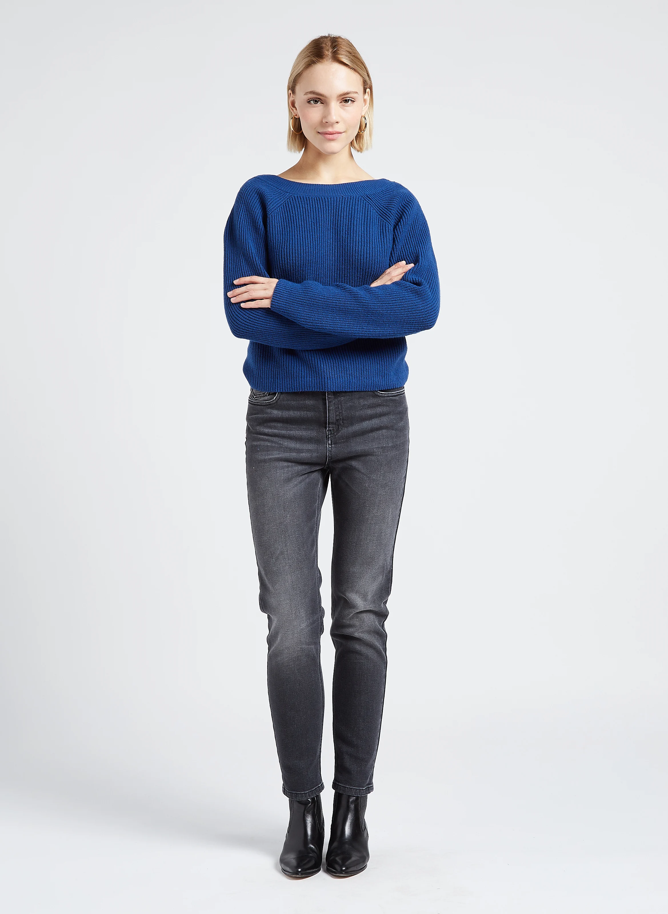 YVON - Pull col V court | Bleu