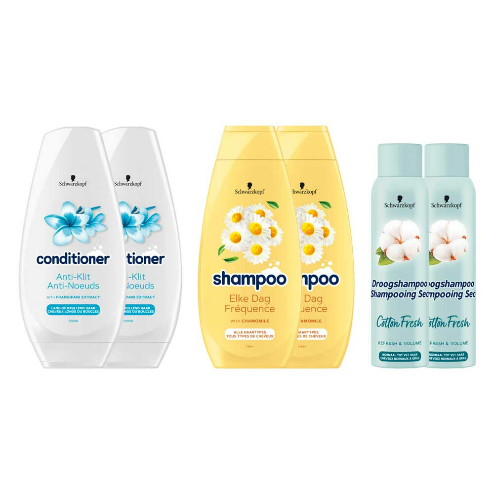 Schwarzkopf Elke Dag, Anti-klit Shampoo en Cotton Fresh Droogshampoo Pakket