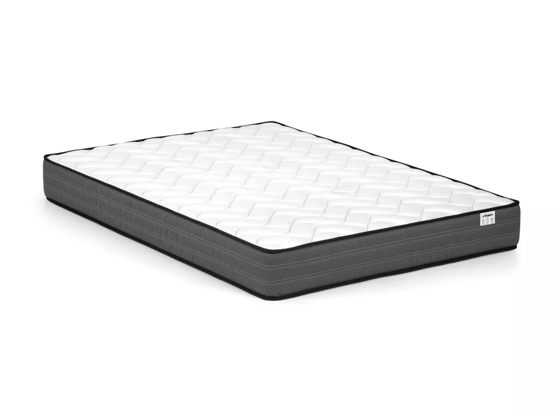 Ensemble 140 x 190 cm sommier coffre blanc + matelas ressorts ensachés ép.20cm - AMBRACIE de YSMÉE
