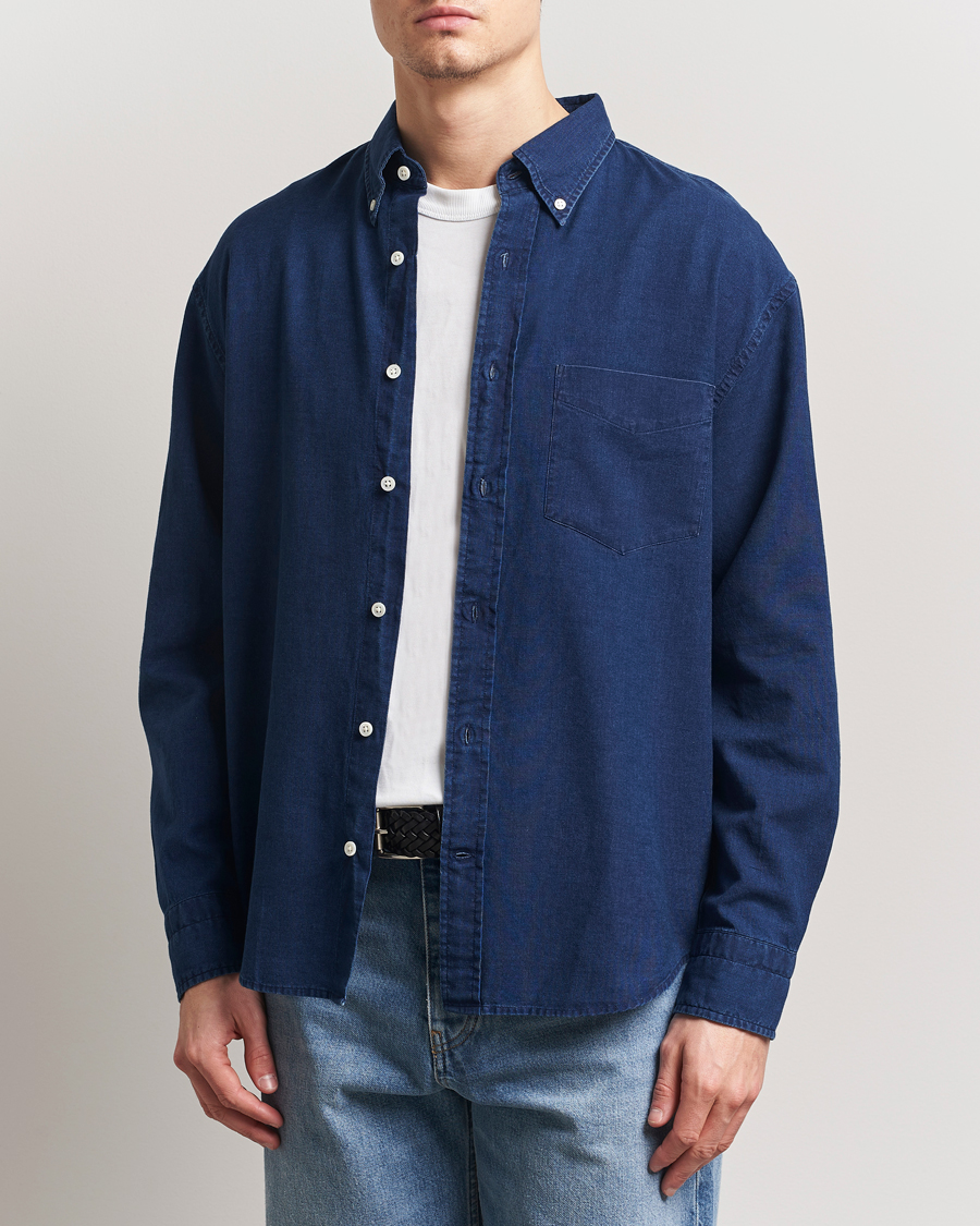 GANT 240 Mulberry Street Relaxed Fit Oxford Shirt Dark Indigo
