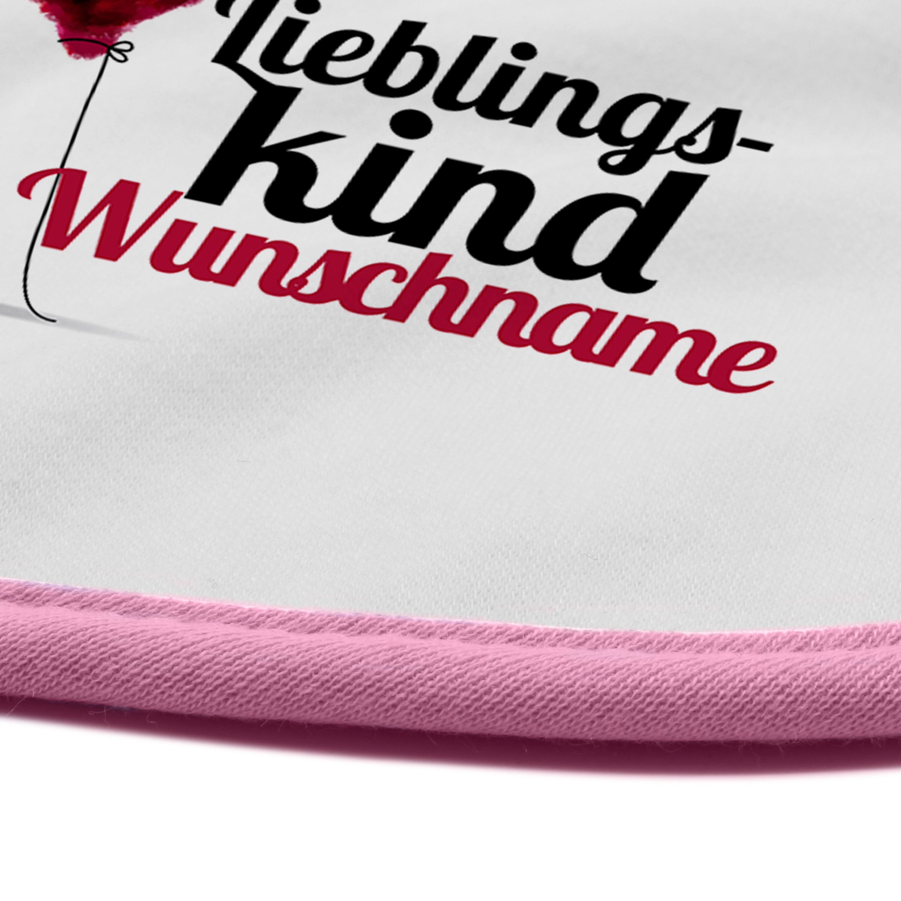Baby-Lätzchen mit Namen, rosa (Motiv: Lieblingskind)
