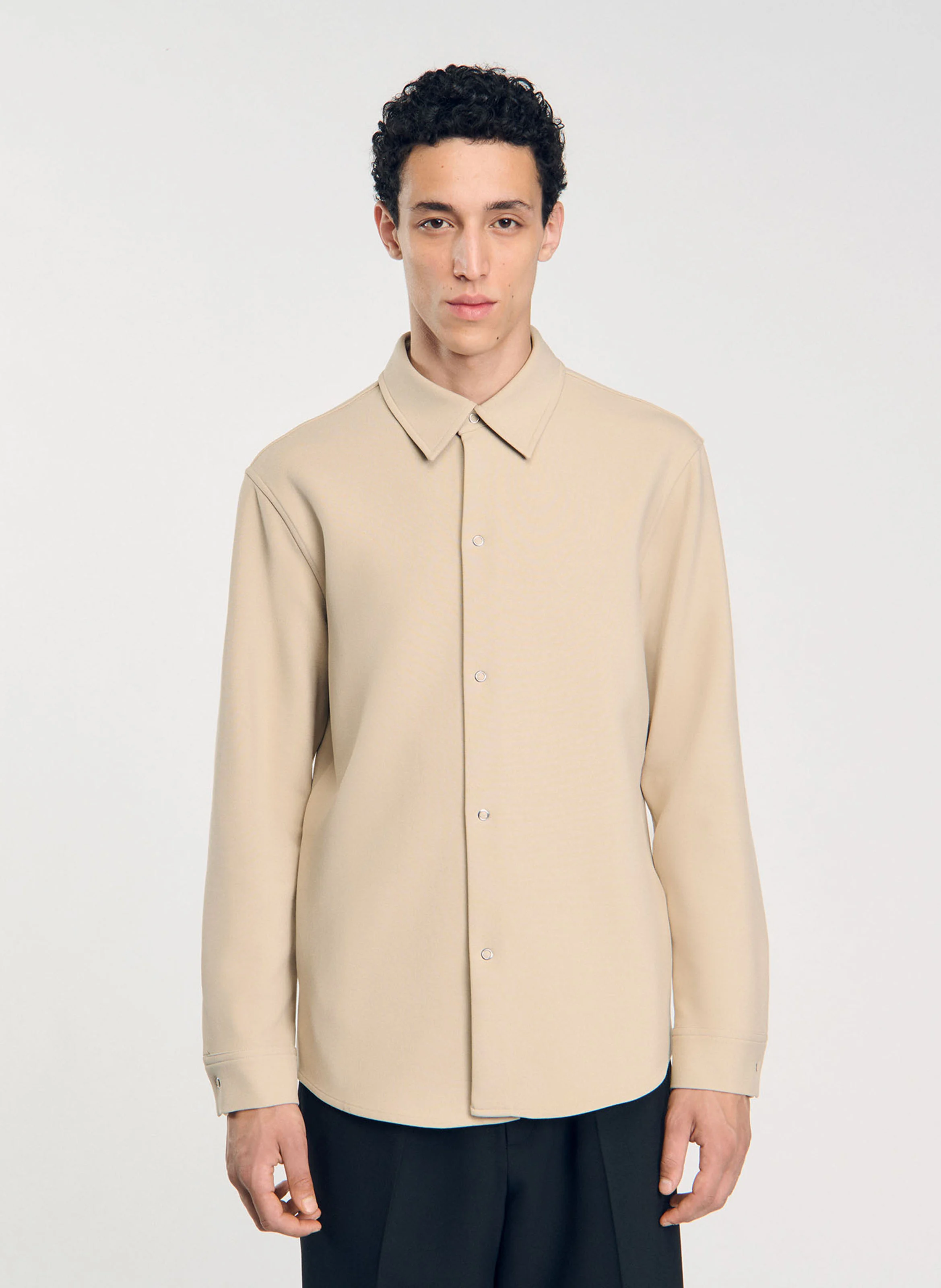 Chemise droite à col classique| Blanc