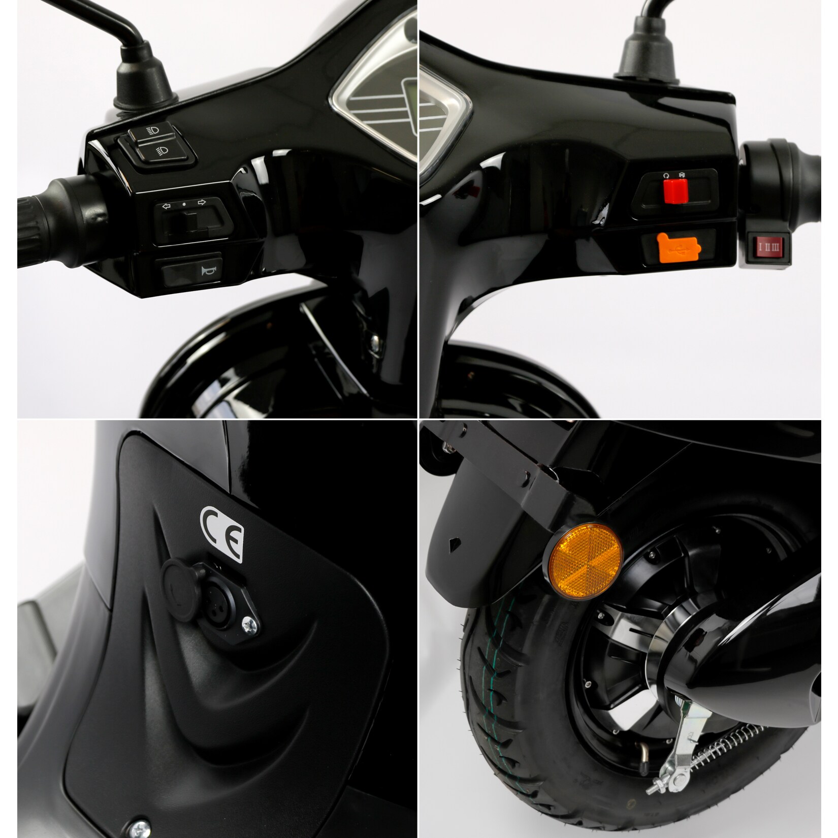 Rolektro, Retro 45 E-Roller, Lithium, V.2021, Schwarz, 60V-27,5Ah Akku, 2000 Watt