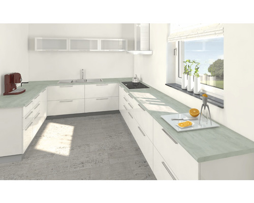PICCANTE keukenwerkblad K028 Portland, 3-zijdige randafwerking, incl. 2 extra decoratieve randen, doos 2460x635x30 mm