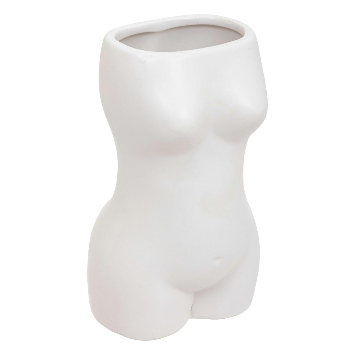 VASE CERAMIQUE BLANC CORPS ETEL H.17CM