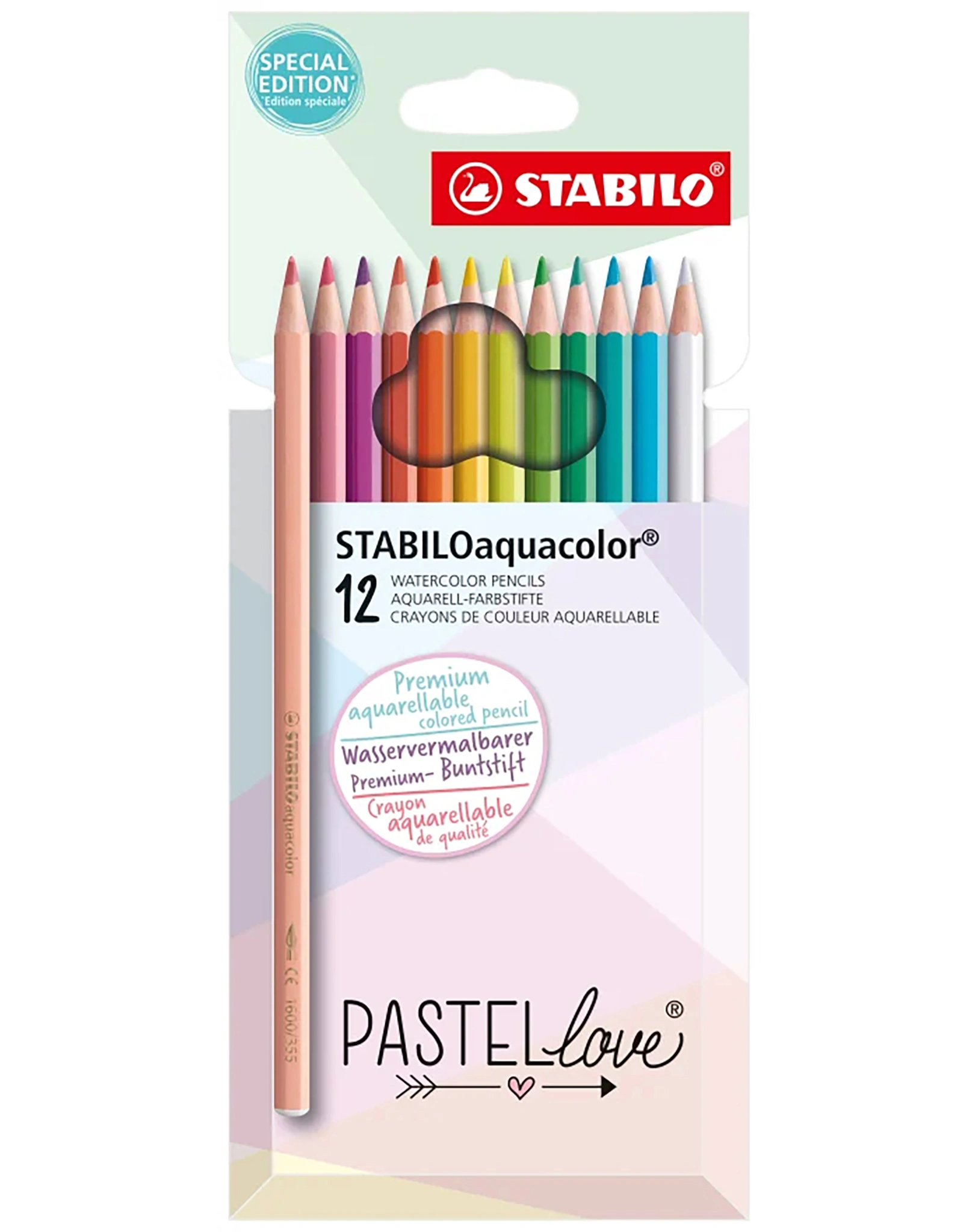 Aquarell-Buntstift STABILO® aquacolor Pastellove Set 12er-Pack