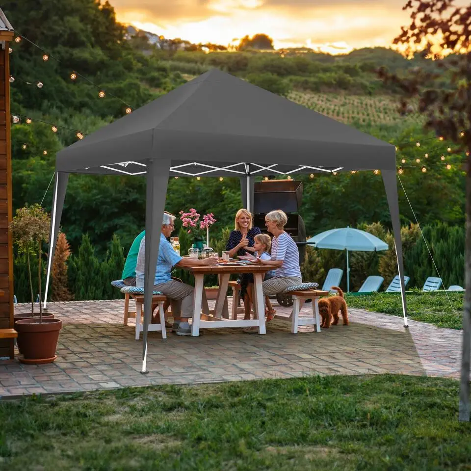 tectake - Partytent Linosa opvouwbaar 3x3m, Grijs