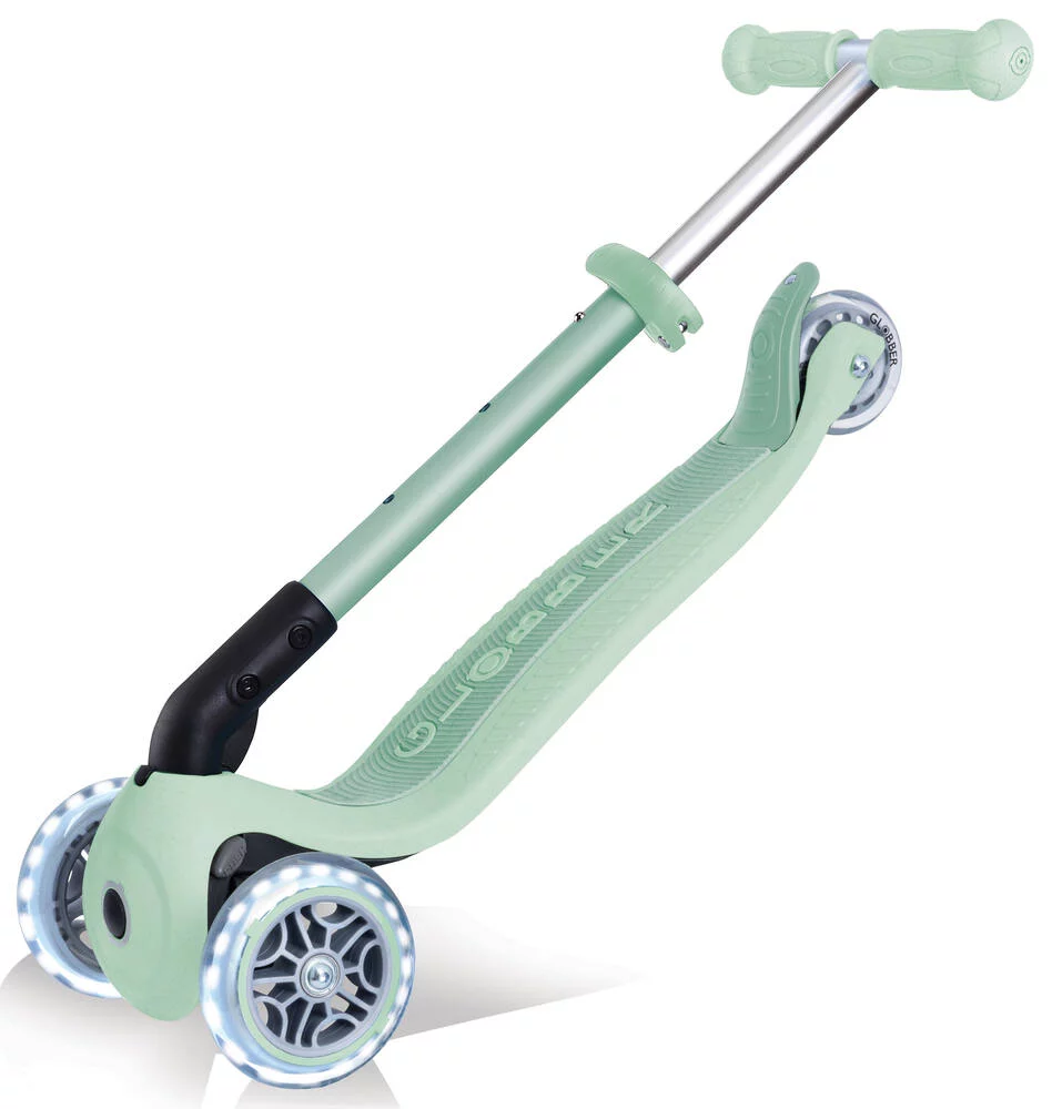 TROTTINETTE 3 ROUES JUNIOR FOLDABLE LIGHTS ECO VERT PISTACHE