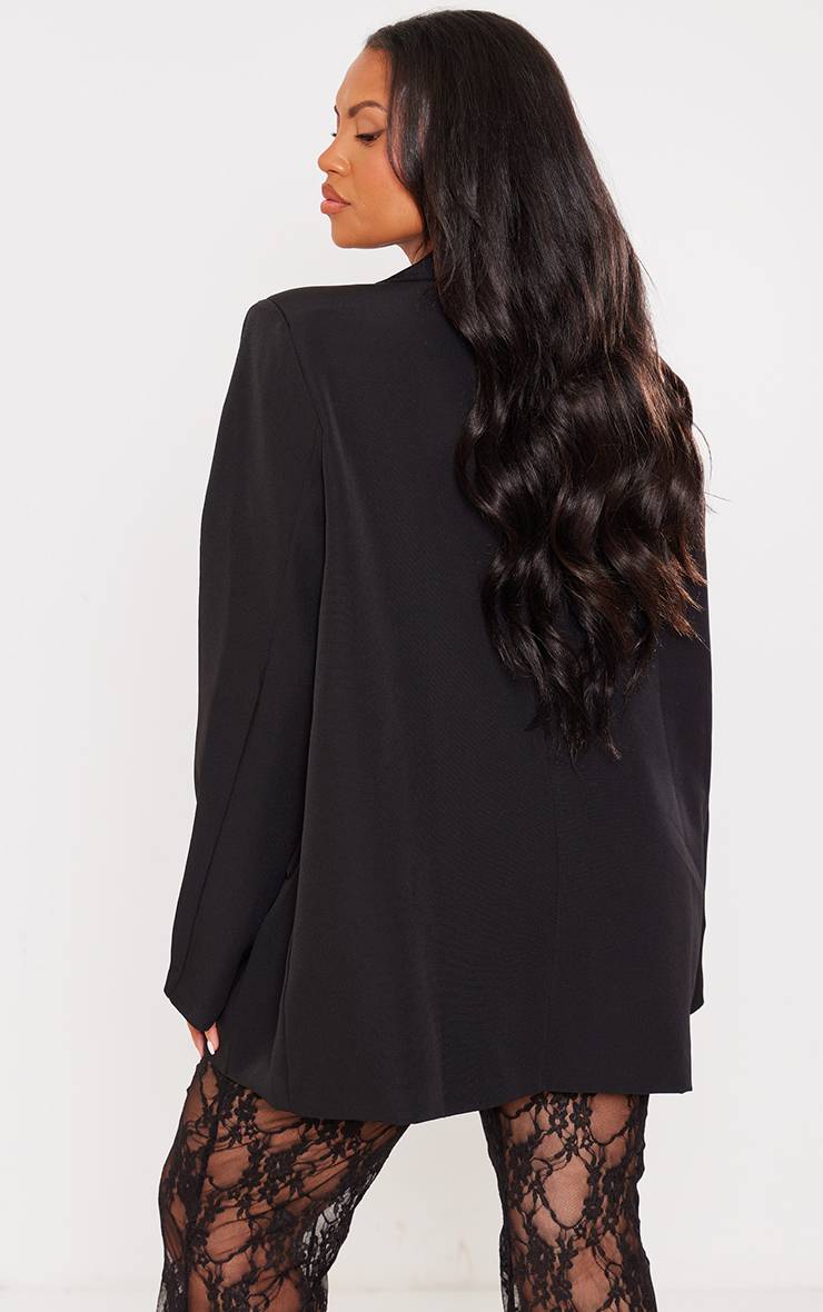 Noir Blazer Structuré Oversize Grande Taille