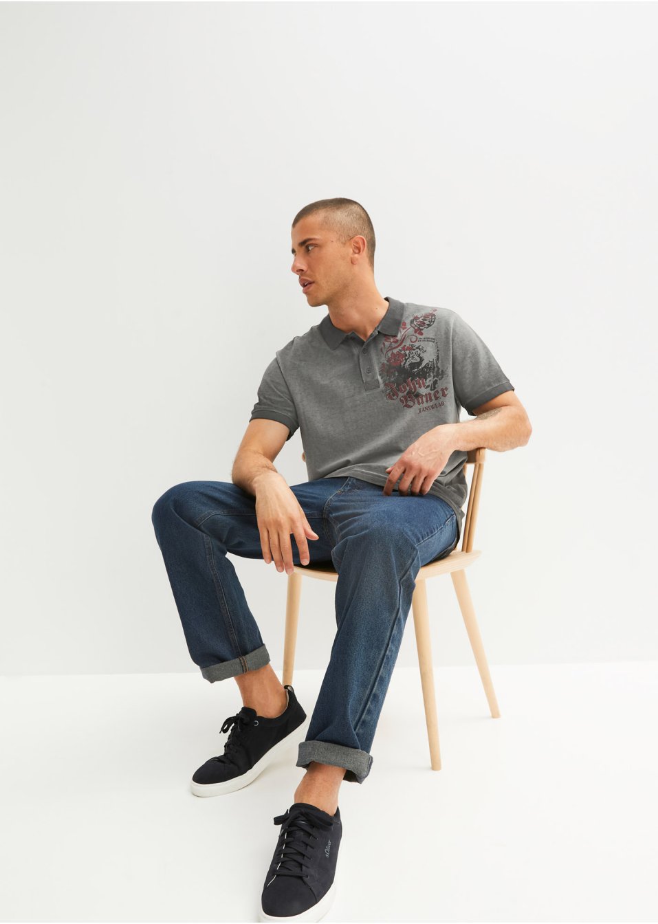 Polo Loose Fit aspect délavé, manches courtes