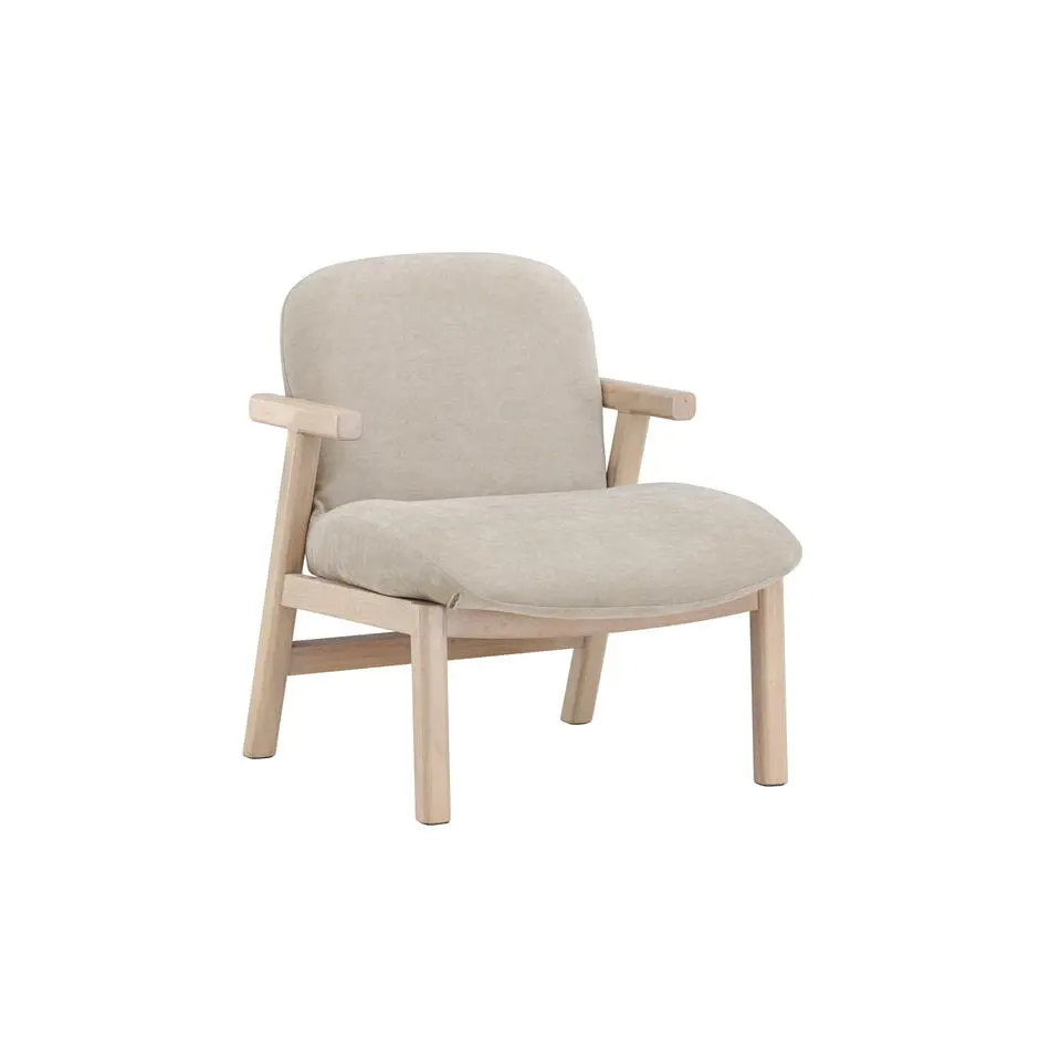 Fauteuil Beige/Whitewash Stof - 67x74x77cm - Rile