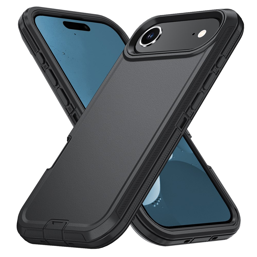 iPhone Air Outdoor Hybrid Schutz Hülle Defender   Gürtel Clip Holster - Schwarz