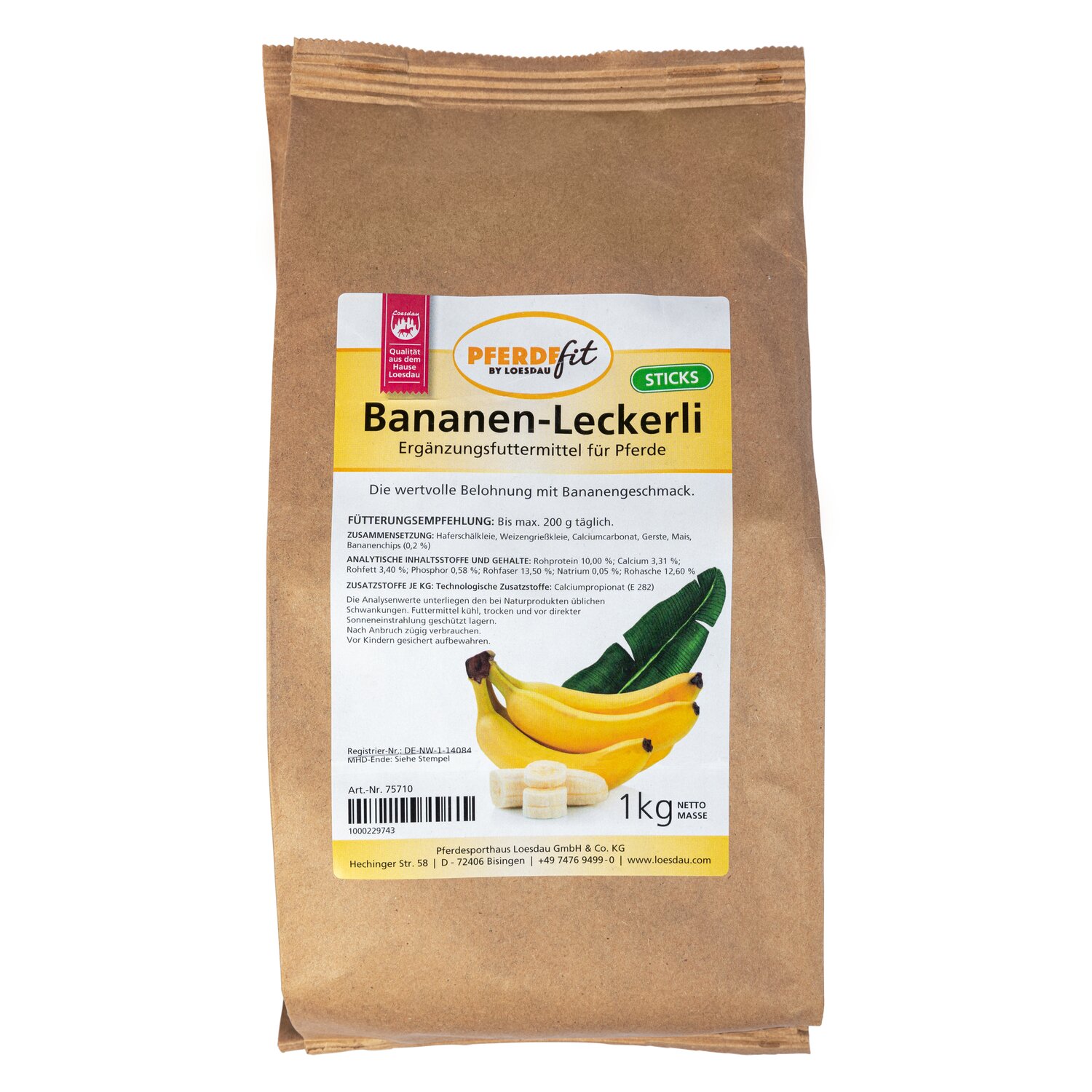 PFERDEfit by Loesdau Bananen-Leckerli Sticks  - 1 kg