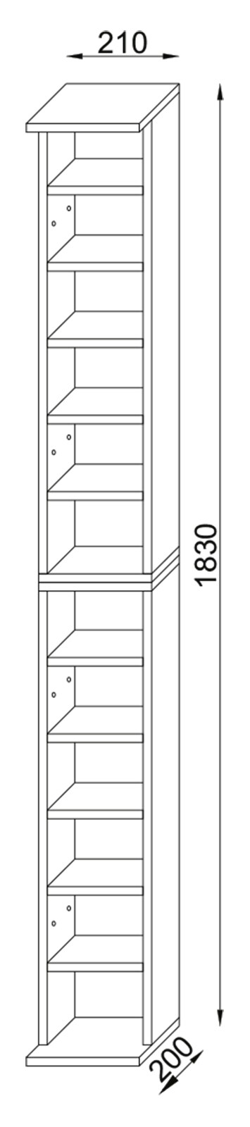 VCM Holz CD DVD Stand Regal Schrank Aufbewahrung Standregal Ständer Almera