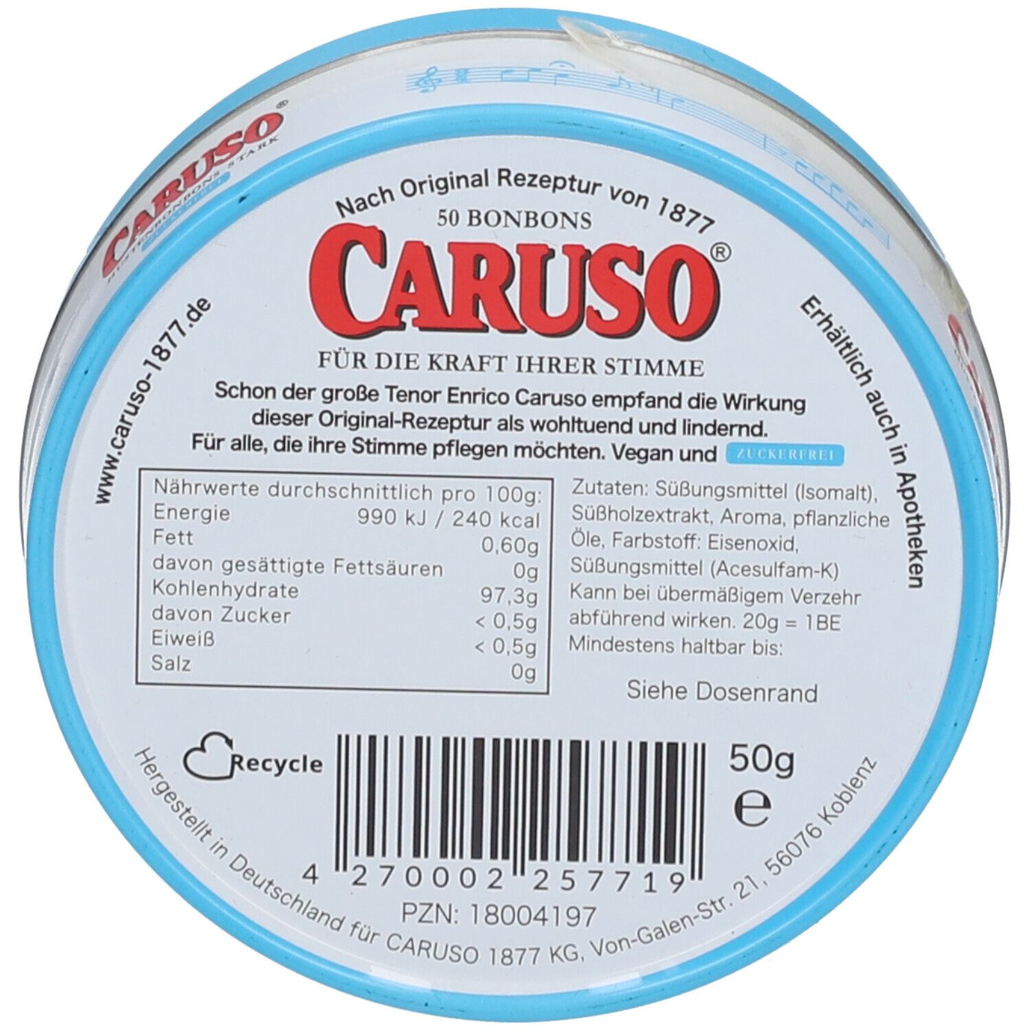 Caruso® Hustenbonbons Stark Zuckerrei