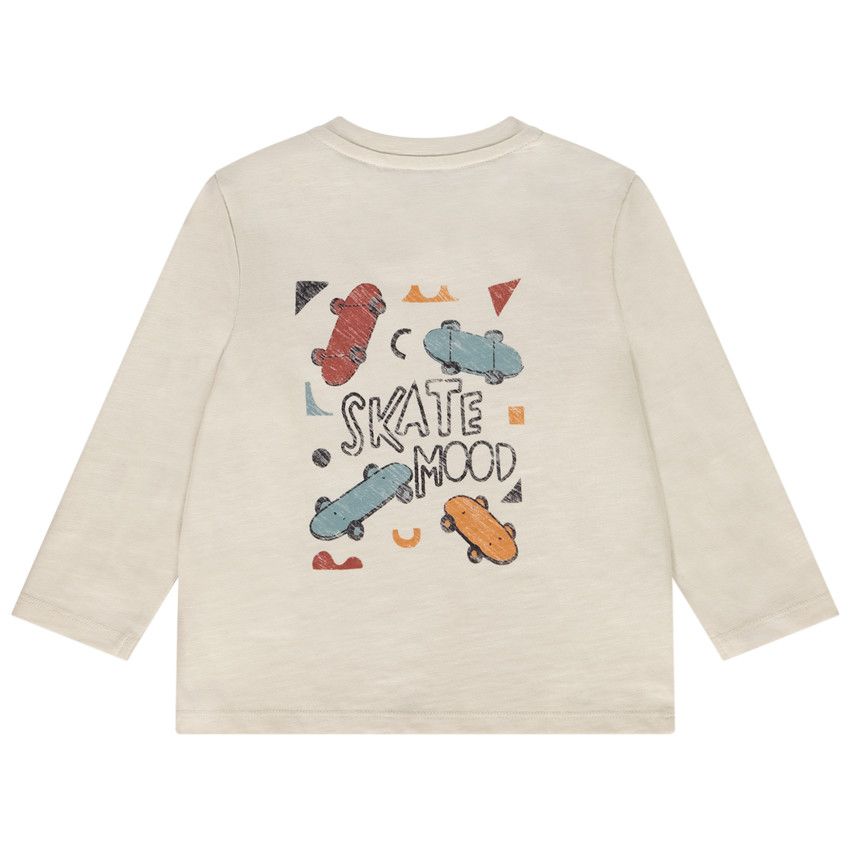 T-shirt manches longues prints skates pour bébé garçon - Ecru